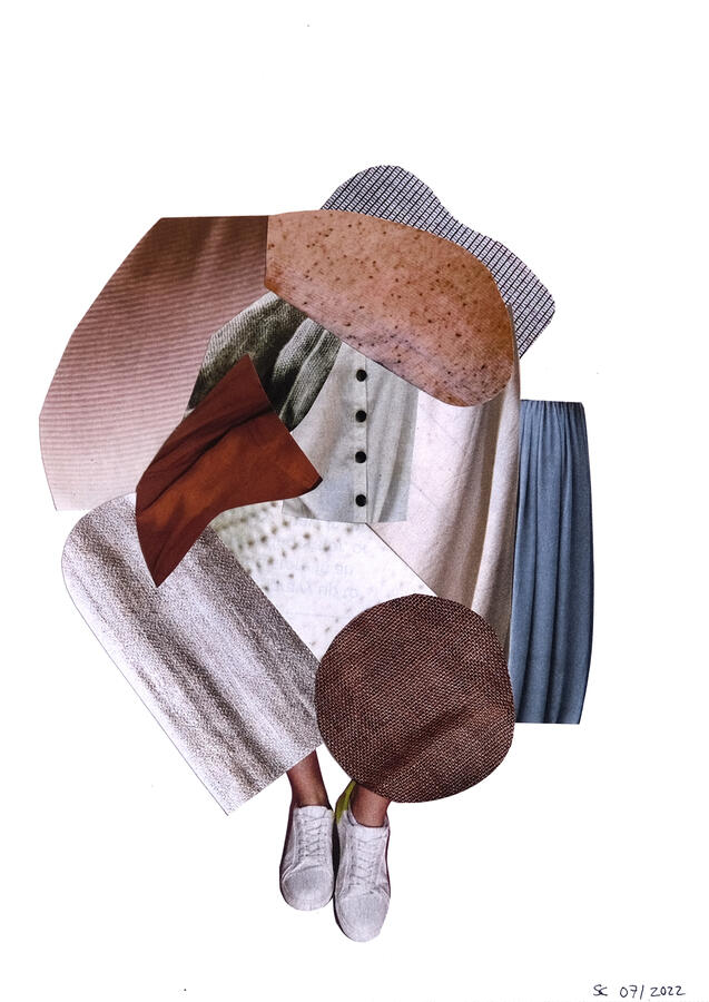 personal layers ~ paper collage and ink on paper / 5 x 7 in / 2022