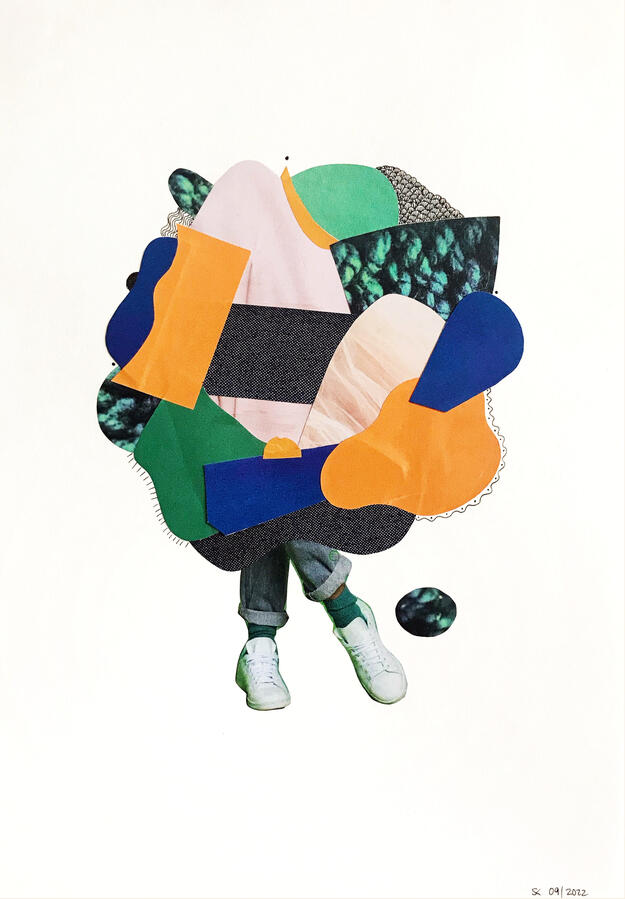 untitled ~ paper collage and ink on paper / 5 x 7 in / 2022