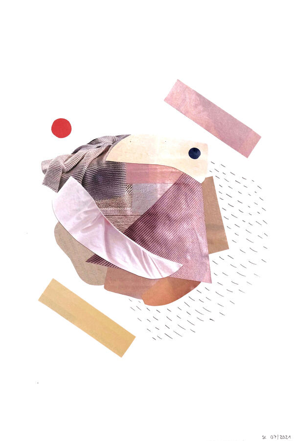 solace ~ paper collage and ink on paper / 7 x 10 in / 2021