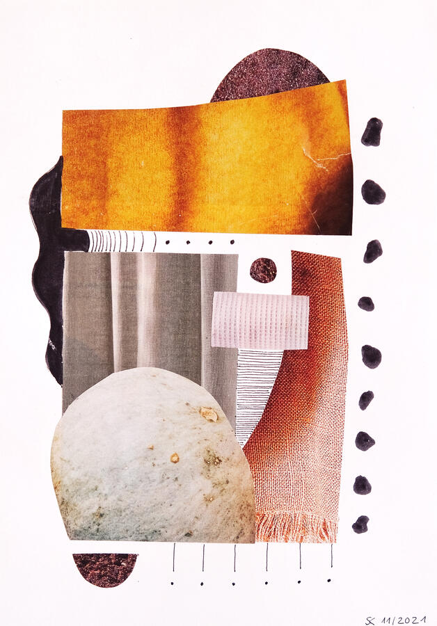 untitled ~ paper collage and ink on paper / 5 x 7 in / 2021