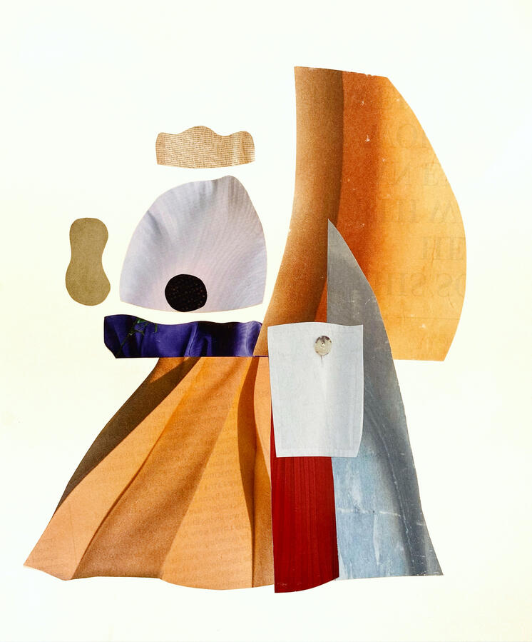 untitled ~ paper collage on paper / 6 x 8 in / 2024
