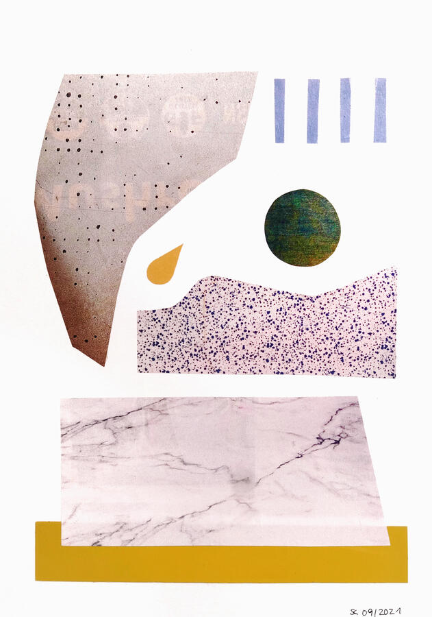 untitled ~ paper collage on paper / 5 x 7 in / 2021