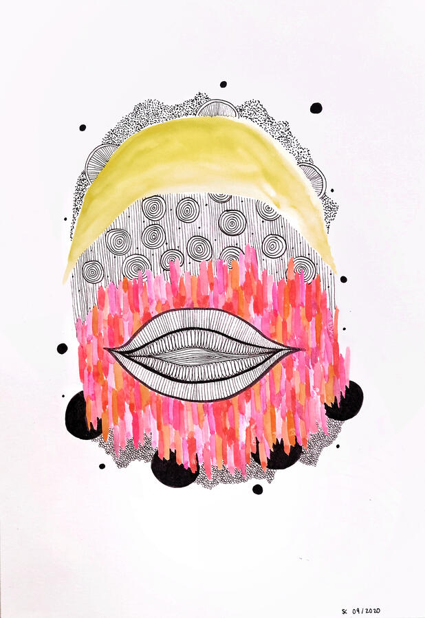 the lunar cycle ~ watercolor and ink on paper / 7 x 10 in / 2020