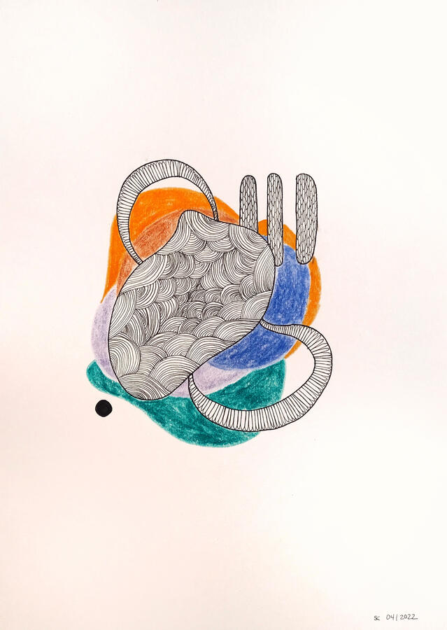 untitled ~ colored pencil and ink on paper / 7 x 10 in / 2022