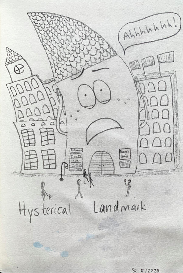 hysterical landmark ~ pencil on paper / 2020