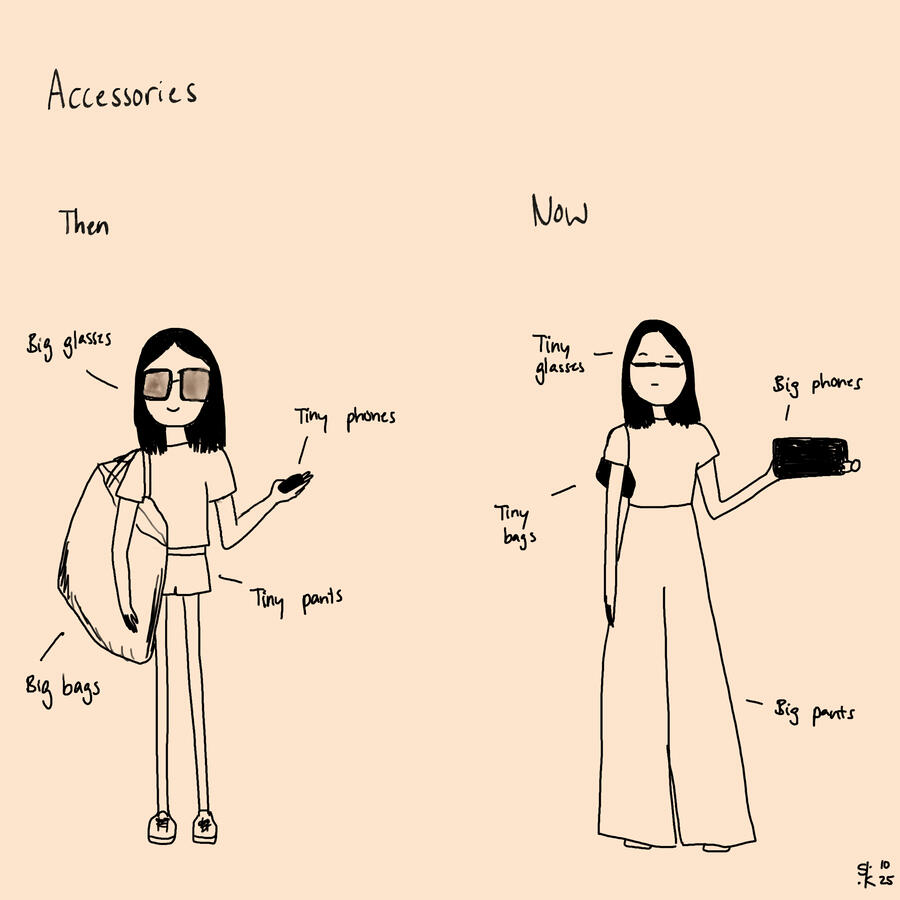 accessories then + now ~ digital illustration / 2025